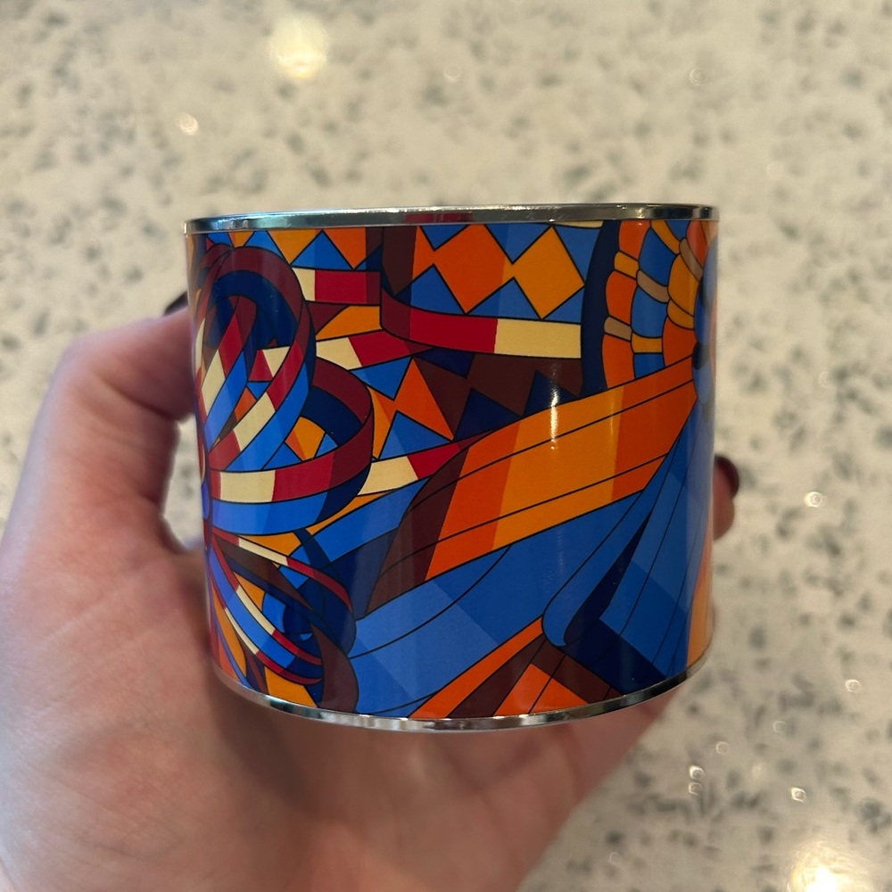 Extra Wide Hermes Enamel Bracelet